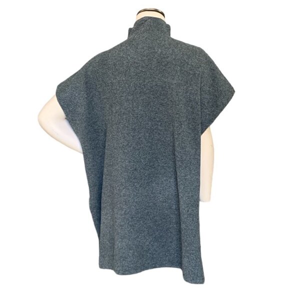 Zara Wool Blend Oversize Tunic Top/Poncho Sz M Charcoal Gray 126D - Picture 4 of 10